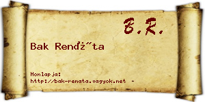 Bak Renáta névjegykártya